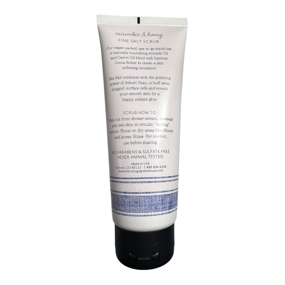 NEW Fine Salt Scrub Cucumber & Honey 10 oz The Cottage Green House Margot Elena - Picture 3 of 6